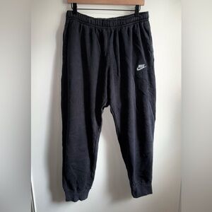 Nike Jogger Pant Taper Leg Back Pocket Black Fleece Cotton Polyester Size Large